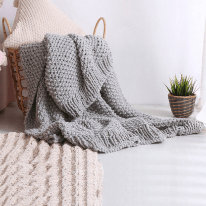 Plaid Laine Irlandais Gris - Collection Luxe  Gris Clair / 120x150 cm