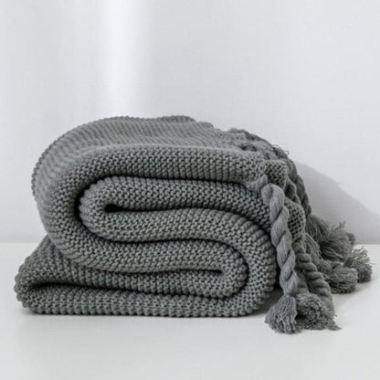 Plaid en Laine Portugal Gris Anthracite  Gris Foncé / Taille M - 130x170 cm