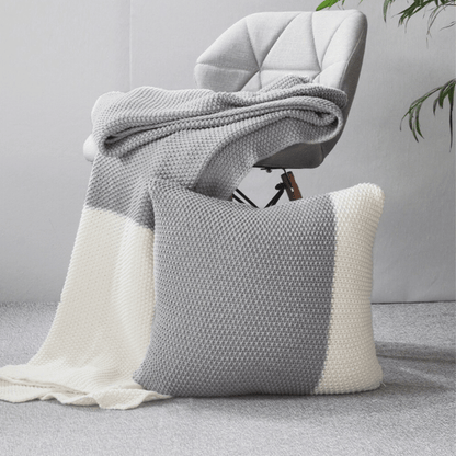 Plaid Polaire de Luxe Gris & Blanc  Gris / Taille M - 130x170 cm