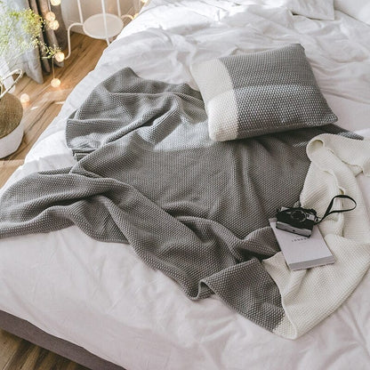 Plaid Polaire de Luxe Gris & Blanc  Gris / Taille M - 130x170 cm