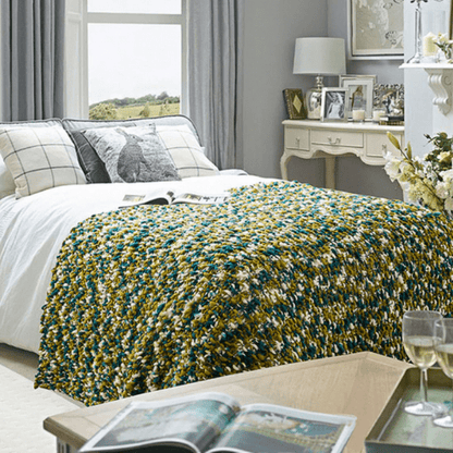 Plaid Laine Lisbonne Collection Prestige  Jaune & Vert / 120x150 cm