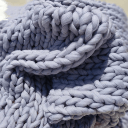 Plaid Douillet en Maille Chunky  Lavande / Taille S/M - 100x150 cm
