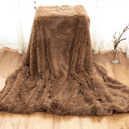 Plaid Luxe en Fausse Fourrure Marron Noisette  Marron Noisette / Taille M - 130x160 cm