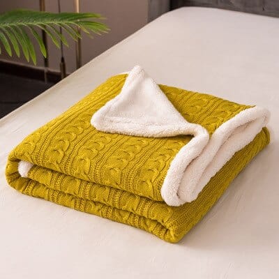 Plaid en Laine Polaire Moutarde Luxe  Moutarde / Taille M - 120x180 cm