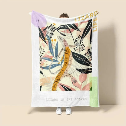 Plaid Personnalisé Gecko Enzo Multicolore / Taille L - 150x200 cm (Taille identique à l'image)