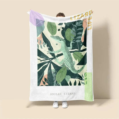 Plaid Personnalisé Lézard Coloré Multicolore / Taille L - 150x200 cm (Taille identique à l'image)