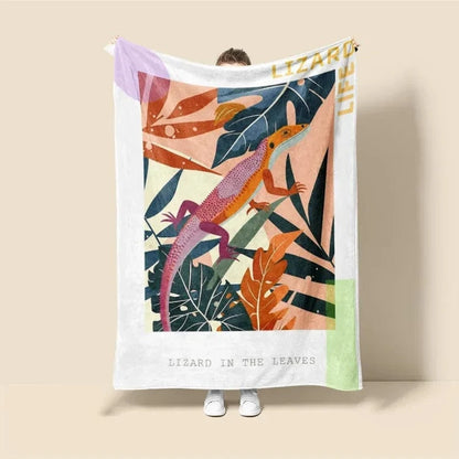 Plaid Personnalisé Lézard Reflets Multicolore / Taille L - 150x200 cm (Taille identique à l'image)