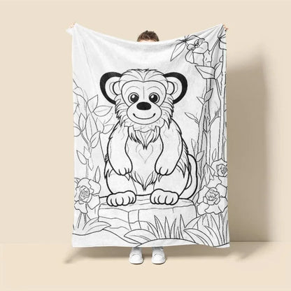 Plaid Personnalisé Ourson Rocky Multicolore / Taille L - 150x200 cm (Taille identique à l'image)