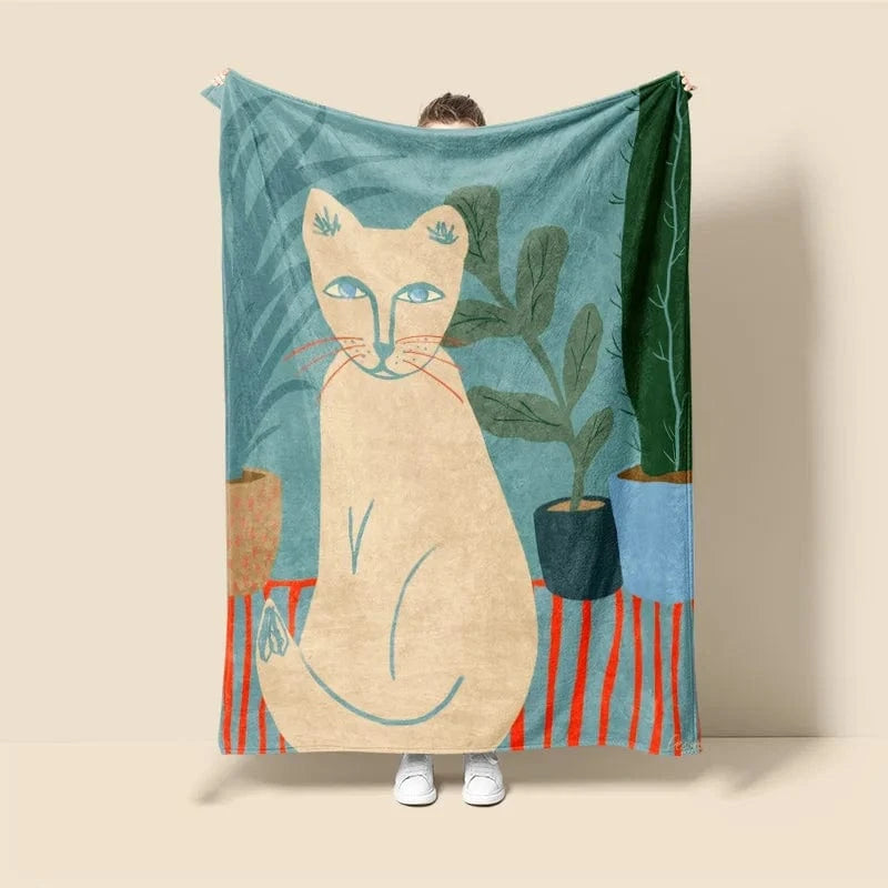 Plaid Personnalisé Tigre Ardent Multicolore / Taille L - 150x200 cm (Taille identique à l'image)
