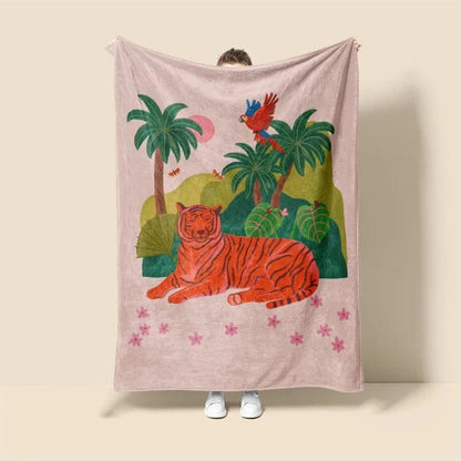 Plaid Personnalisé Tigre Odin Multicolore / Taille L - 150x200 cm (Taille identique à l'image)