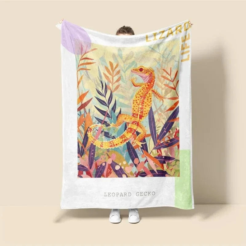 Plaid Perso Gecko Phoenix Multicolore / Taille S - 100x130 cm