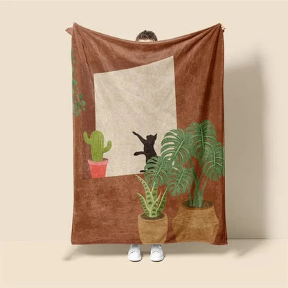 Plaid Personnalisé Chat Bijou Multicolore / Taille S - 100x130 cm