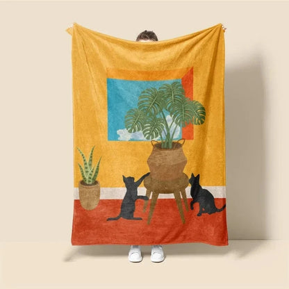 Plaid Personnalisé Chat Luna Multicolore / Taille S - 100x130 cm