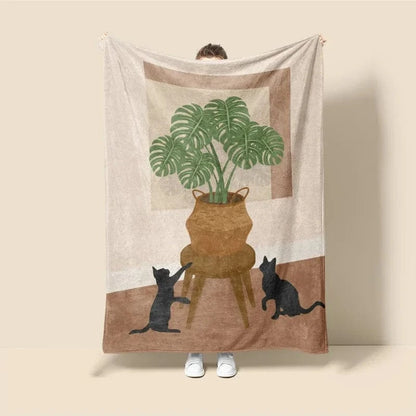 Plaid Personnalisé Chat Miko Multicolore / Taille S - 100x130 cm