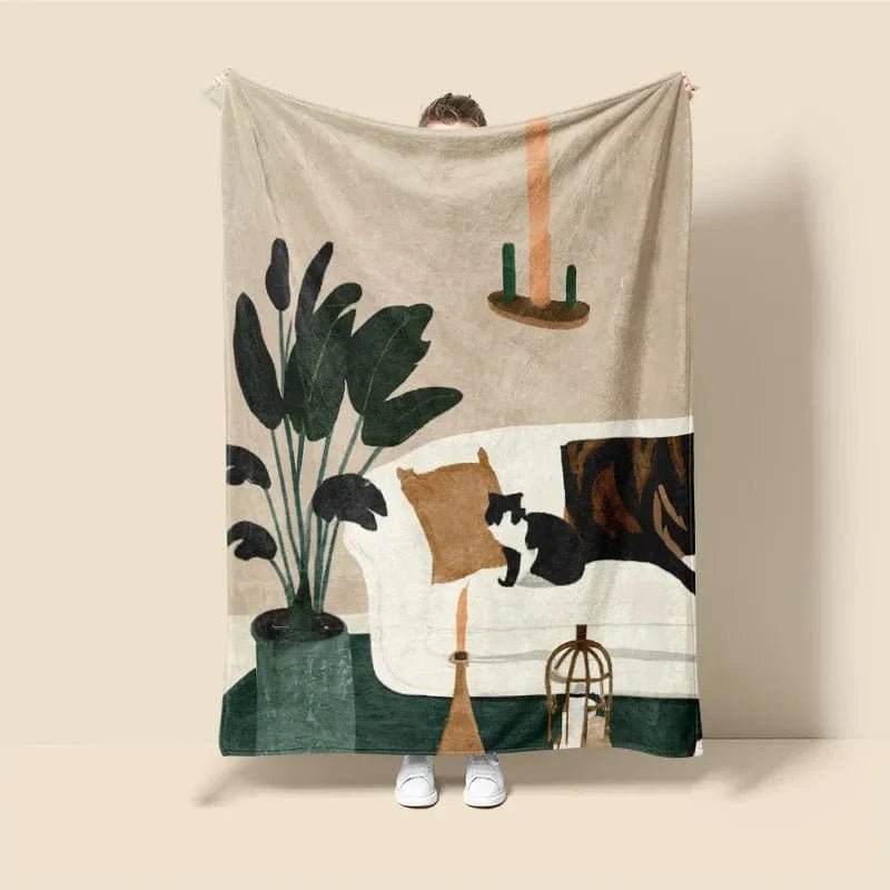 Plaid Personnalisé Chat Olivier Multicolore / Taille S - 100x130 cm