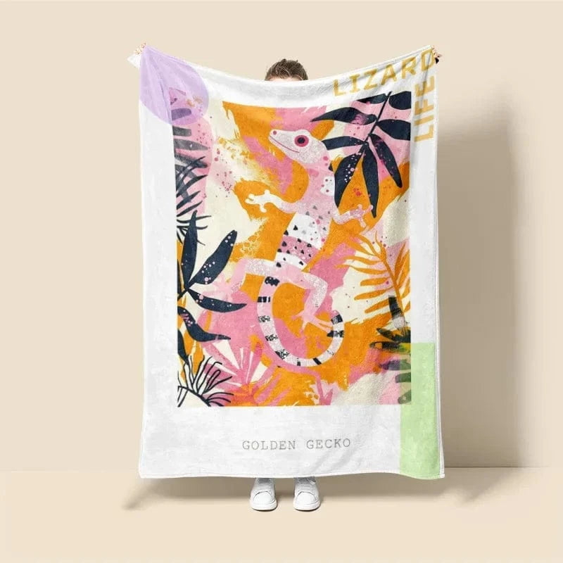 Plaid Personnalisé Gecko Alix Multicolore / Taille S - 100x130 cm
