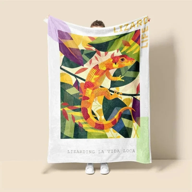Plaid Personnalisé Gecko Calypso Multicolore / Taille S - 100x130 cm