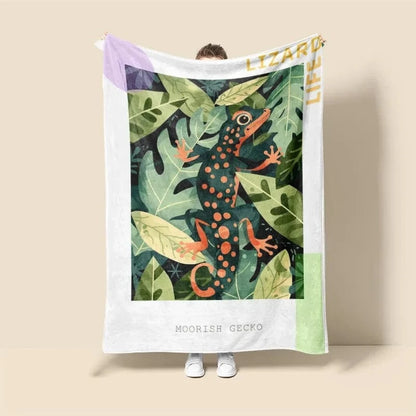 Plaid Personnalisé Gecko Rocco Multicolore / Taille S - 100x130 cm