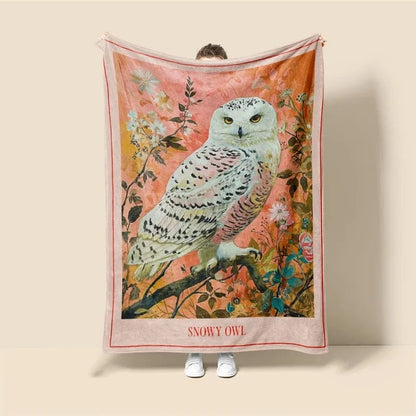 Plaid Personnalisé Hibou Sage Multicolore / Taille S - 100x130 cm