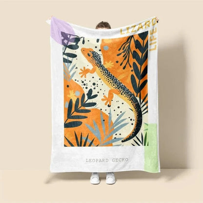 Plaid Personnalisé Lézard Jacque Multicolore / Taille S - 100x130 cm