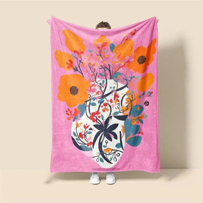 Plaid Personnalisé Lumière Florale Multicolore / Taille S - 100x130 cm