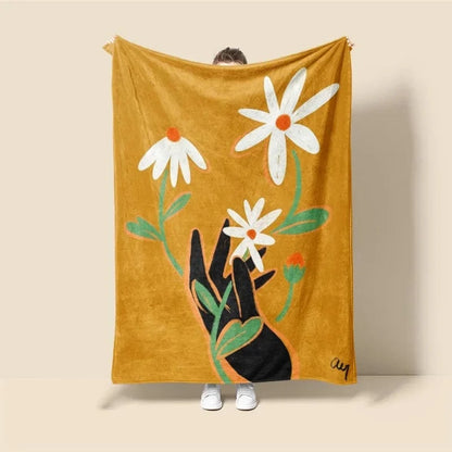 Plaid Personnalisé Vibrations Florales Multicolore / Taille S - 100x130 cm