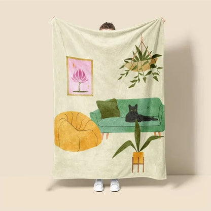 Plaid Personnalisé Chat Mural Multicolore / Taille S - 75x100 cm