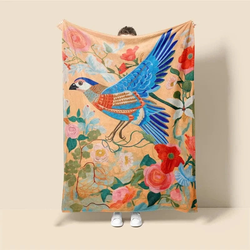 Plaid Personnalisé Chœur des Oiseaux Multicolore / Taille S - 75x100 cm