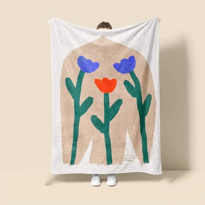 Plaid Personnalisé Fleurs Sauvages Multicolore / Taille S - 75x100 cm