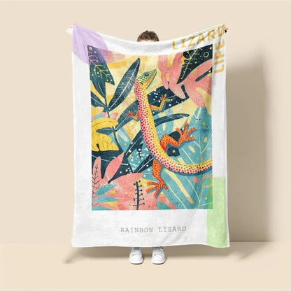 Plaid Personnalisé Gecko Charlie Multicolore / Taille S - 75x100 cm