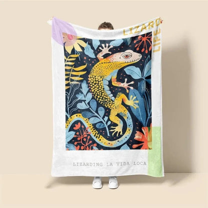 Plaid Personnalisé Gecko Mambo Multicolore / Taille S - 75x100 cm