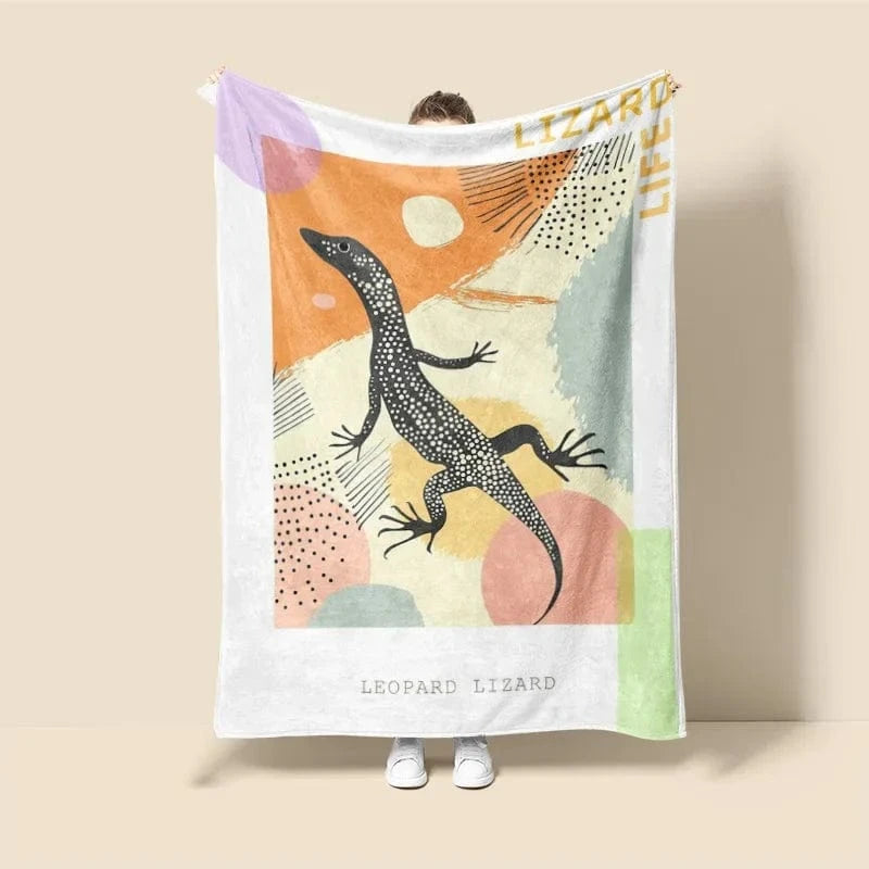 Plaid Personnalisé Gecko Tango Multicolore / Taille S - 75x100 cm