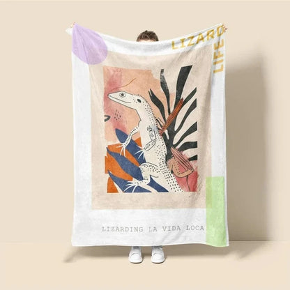 Plaid Personnalisé Gecko Zorro Multicolore / Taille S - 75x100 cm