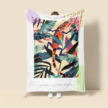 Plaid Personnalisé Lézard Éclatant Multicolore / Taille S - 75x100 cm