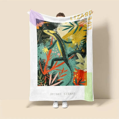 Plaid Personnalisé Lézard Psyché Multicolore / Taille S - 75x100 cm