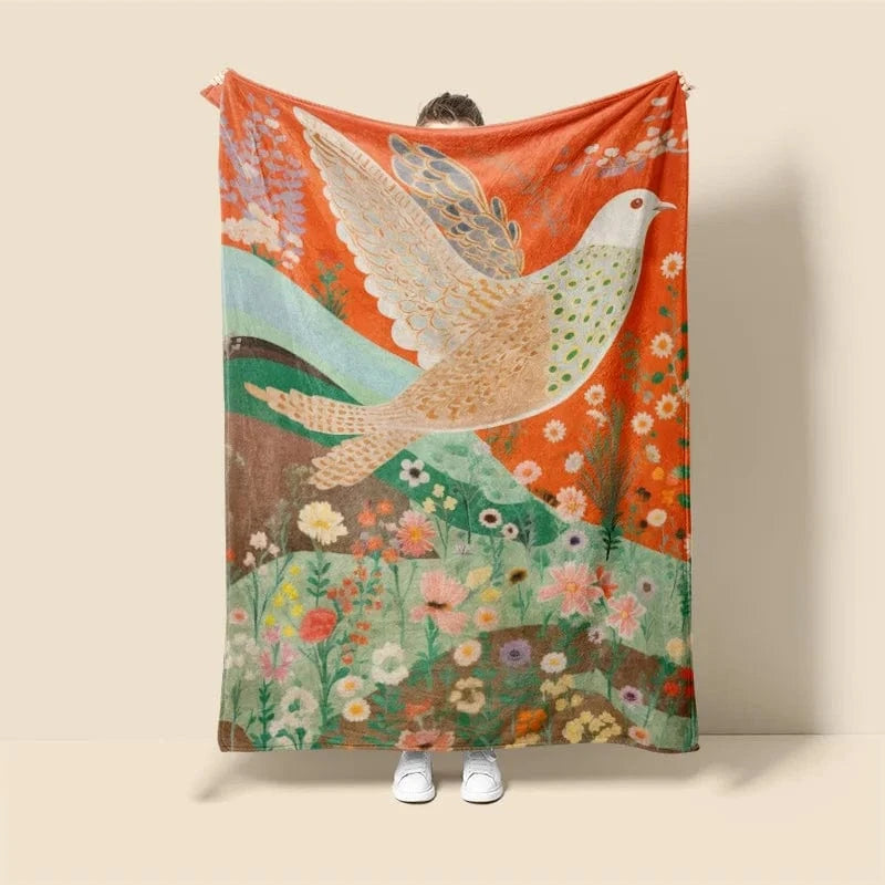 Plaid Personnalisé Plumes de Feu  Multicolore / Taille S - 75x100 cm