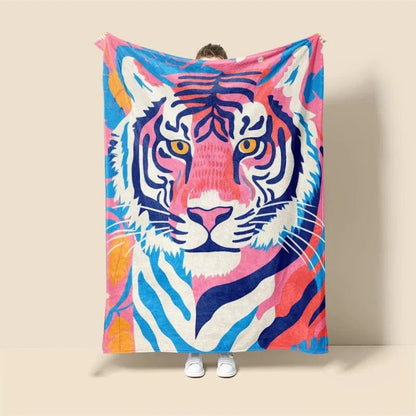 Plaid Personnalisé Tigre Draco Multicolore / Taille S - 75x100 cm