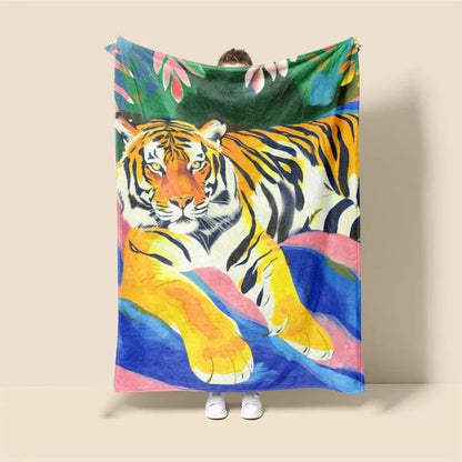 Plaid Personnalisé Tigre Nebula Multicolore / Taille S - 75x100 cm