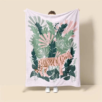 Plaid Personnalisé Tigre Stormy Multicolore / Taille S - 75x100 cm