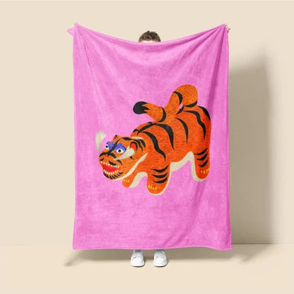 Plaid Personnalisé Tigre Thalassa Multicolore / Taille S - 75x100 cm