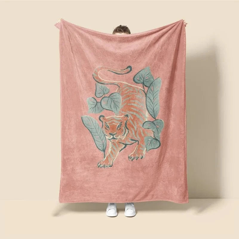 Plaid Personnalisé Tigre Zénith Multicolore / Taille S - 75x100 cm