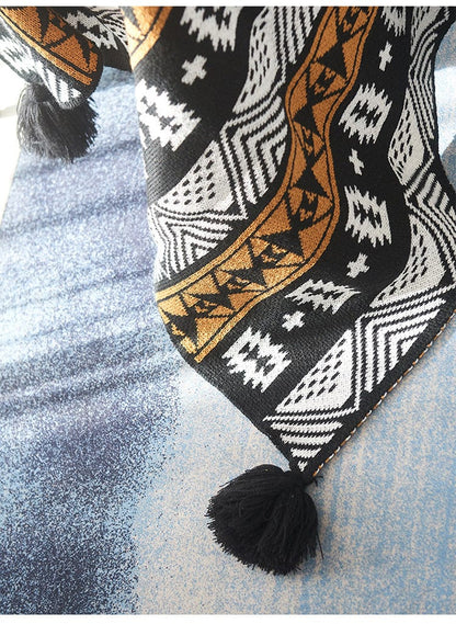 Plaid Nordique Élégant en Noir  Noir / 120x150 cm