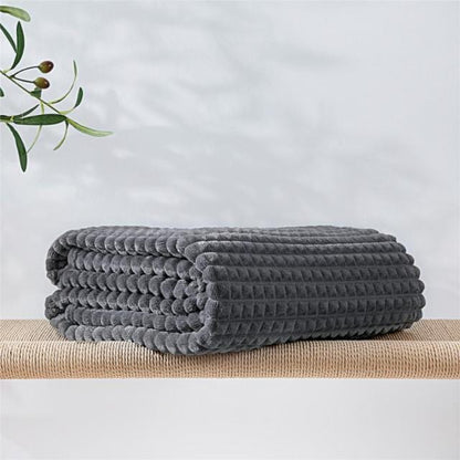 Plaid Polaire pour Canapé - Anthracite Luxe  Noir Anthracite / 130x150 cm