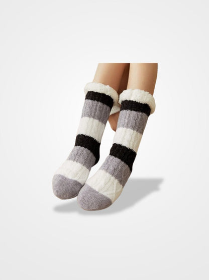 Chausson Chaussette Femme Antidérapant - Confort & Sécurité  Noir & Gris / 34.5