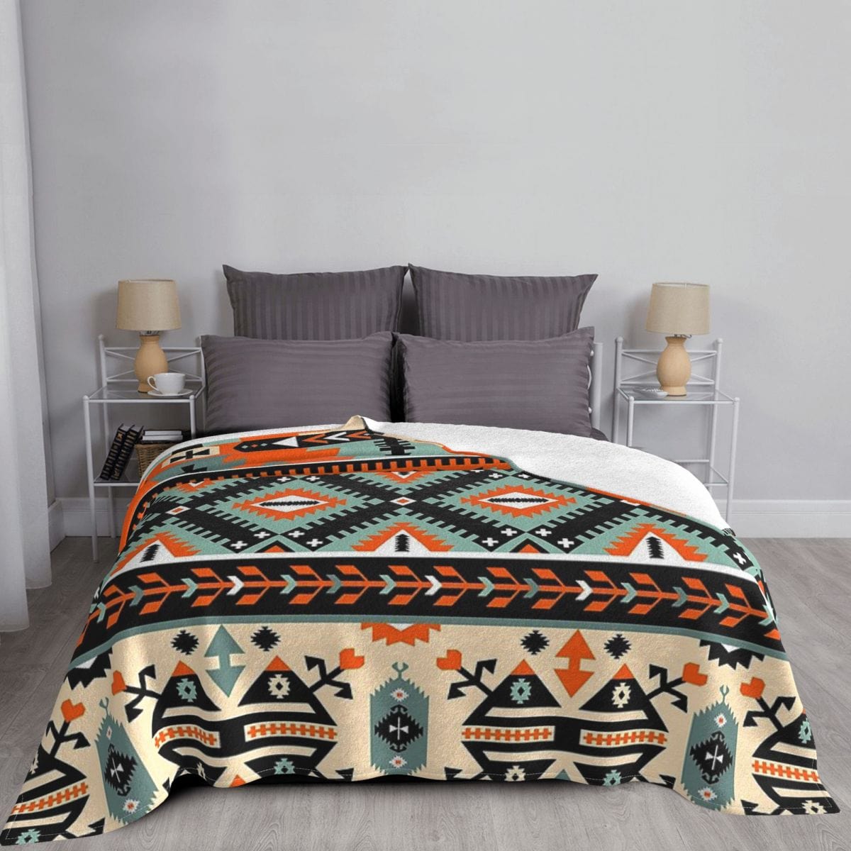 Plaid Bohème Multicolore Orangé  Orange / 125x100 cm