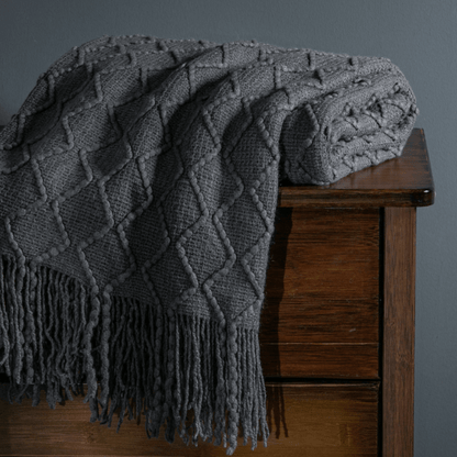 Plaid de Luxe en Laine Anthracite 