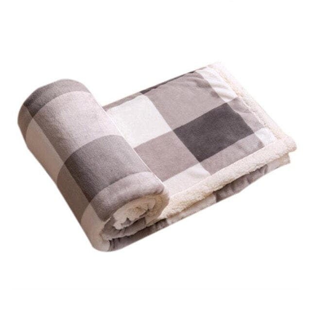 Plaid Écossais Chaud Gris & Blanc - Collection Lumière Hivernale | JustAplaid Gris & Blanc / 130x150 cm