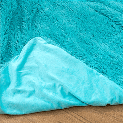 Plaid en Fausse Fourrure Bleu Turquoise 