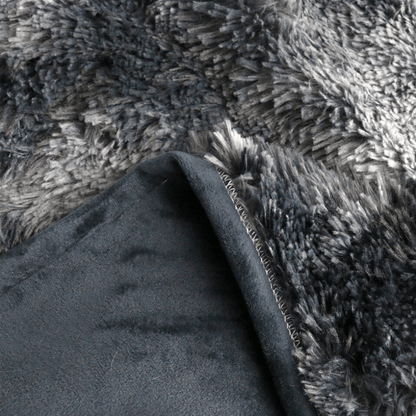 Plaid en Fausse Fourrure Dégradé Gris 