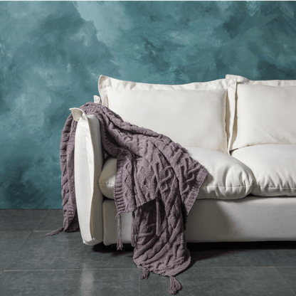 Plaid en Fausse Fourrure Taupe 